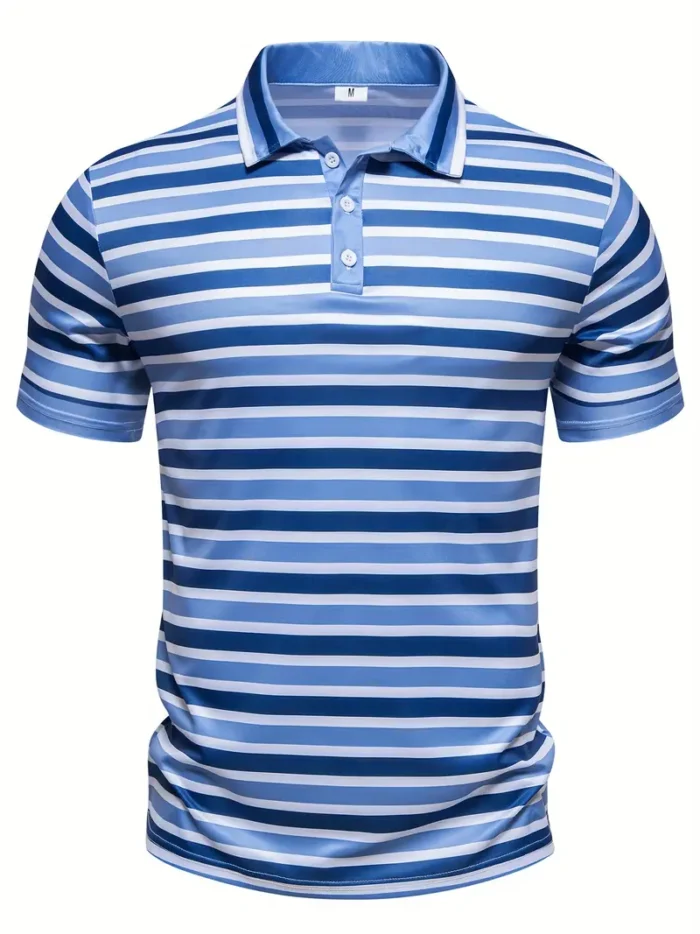 BLUE STRIPED POLO SHIRT