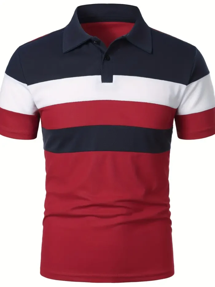 RED STRIPED POLO SHIRT