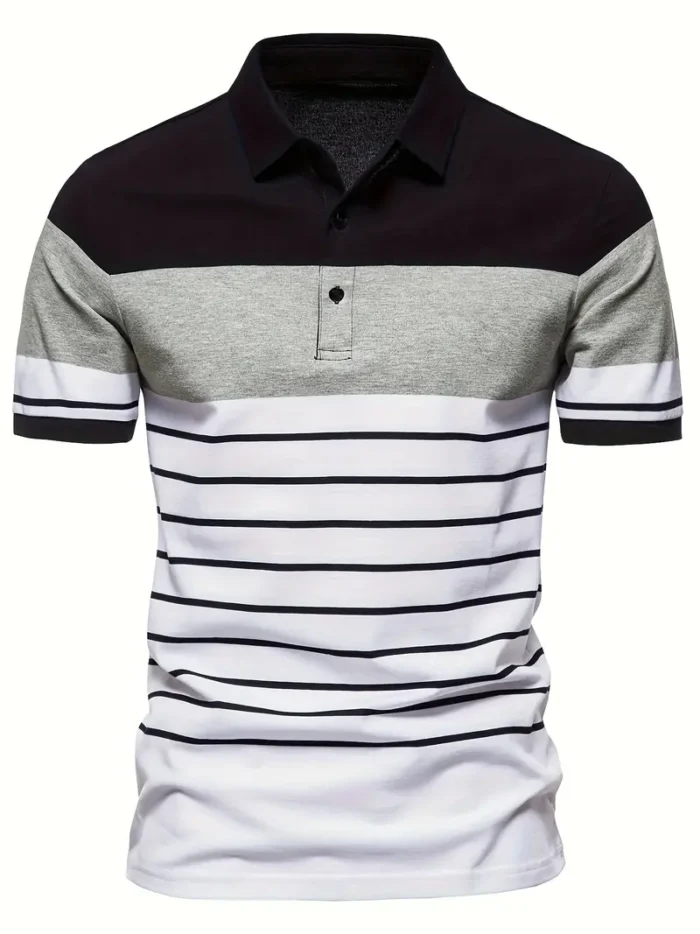 WHITE STRIPPED POLO SHIRT