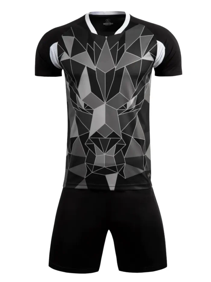 BLACK SOCCER TEAM UNIFORM SET
