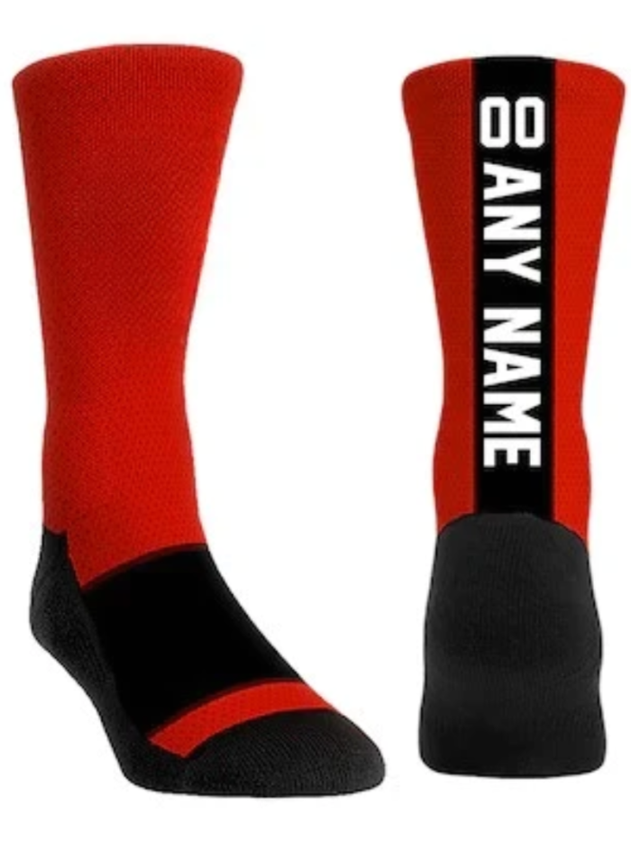 RED CUSTOM BASKETBALL SOCKS