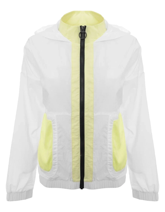 WHITE WOVEN WINDBREAKER