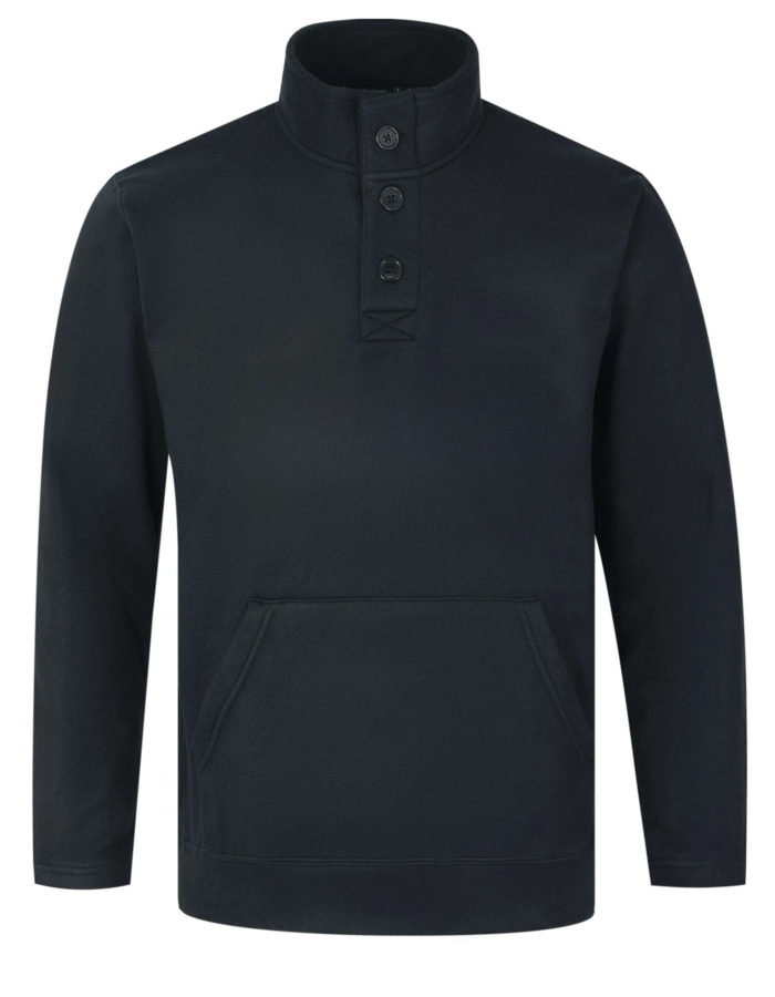 BLACK BUTTON SWEATSHIRT