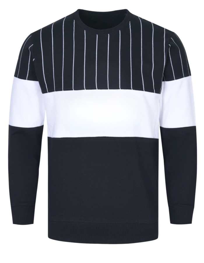 BLACK STRIPED SWEATSHIRT